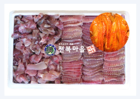 수입산 홍어 500g + 전라도묵은지500g     삼합,홍어삼합,숙성홍어,홍어회,삭힌홍어,목포홍어,[홍어+묵은지]